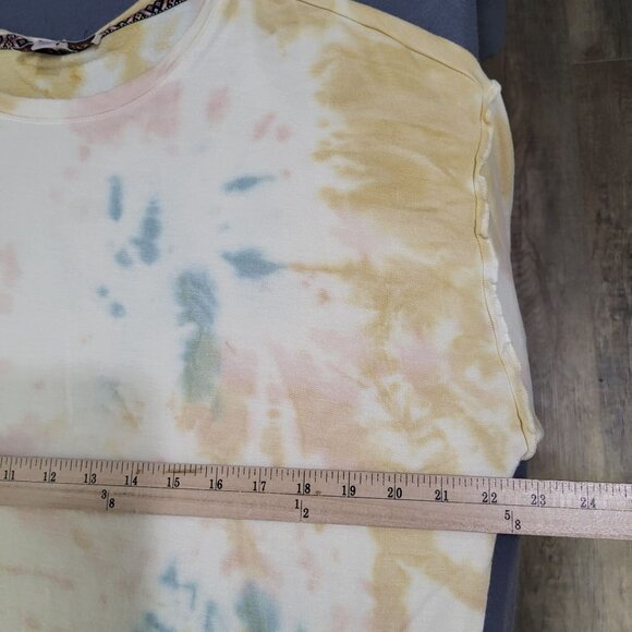 KNOX ROSE Women's M Sunflower Tie Dye Sweatshirt Lightweight Lounge Boho - Picture 7 of 9